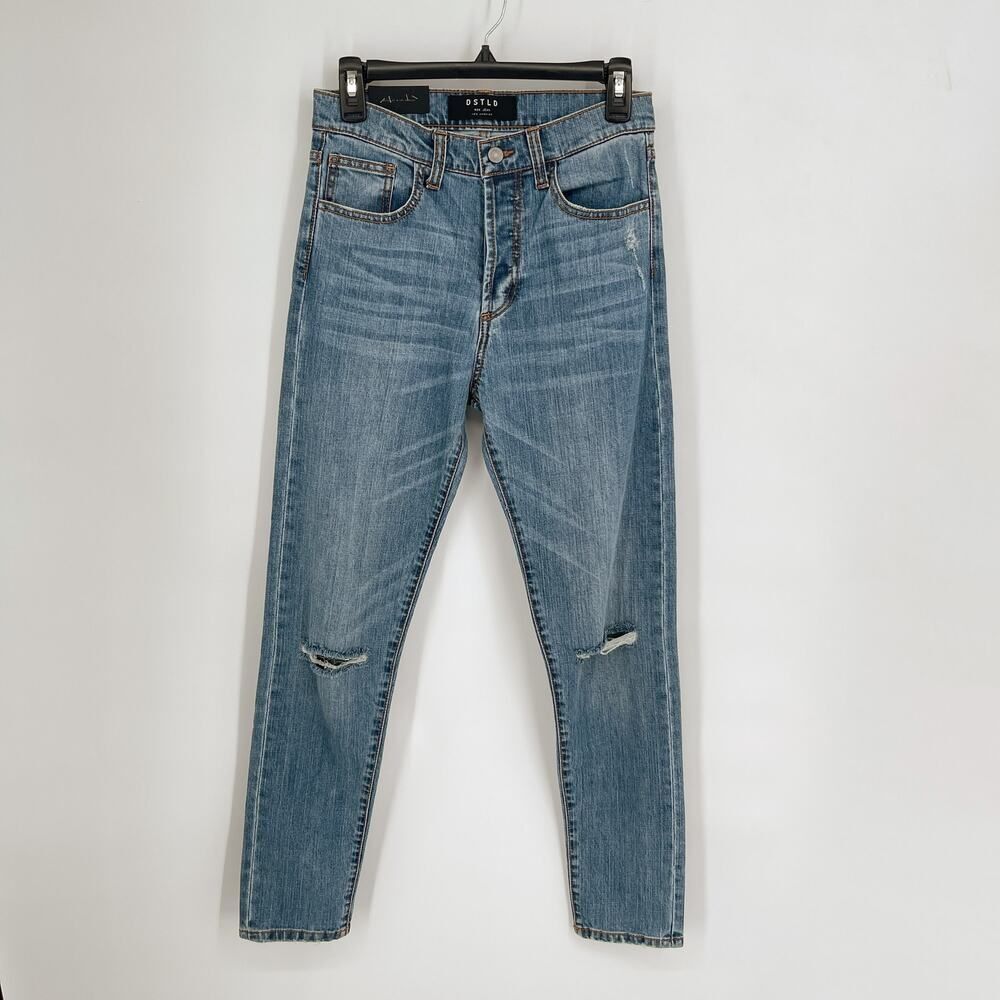 DSTLD Mom Jean High Rise Distressed Button Fly Skinny NEW Womens Sz 27x30